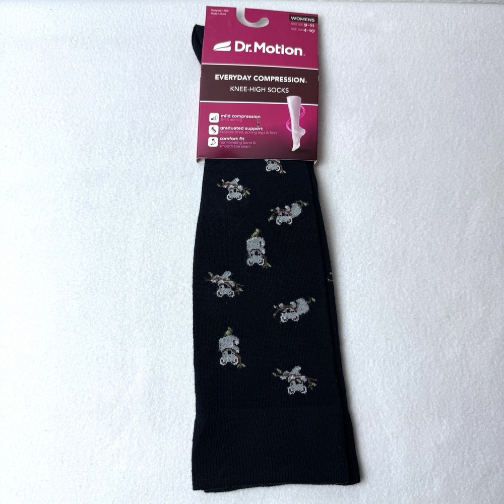 Dr Motion Everyday Compression Knee High Socks Koala Womens Shoe Size 4-10